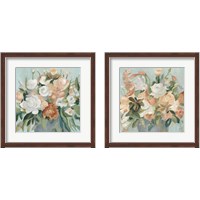 Framed 'Soft Pastel Bouquet 2 Piece Framed Art Print Set' border=