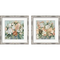 Framed 'Soft Pastel Bouquet 2 Piece Framed Art Print Set' border=