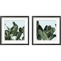 Framed 'Celadon Palms  2 Piece Framed Art Print Set' border=