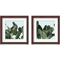 Framed 'Celadon Palms  2 Piece Framed Art Print Set' border=