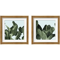 Framed 'Celadon Palms  2 Piece Framed Art Print Set' border=