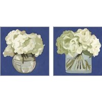 Framed 'White Hydrangeas 2 Piece Art Print Set' border=