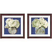 Framed 'White Hydrangeas 2 Piece Framed Art Print Set' border=