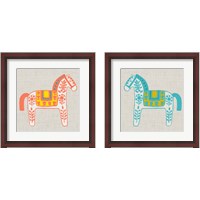 Framed 'Decorative Burro 2 Piece Framed Art Print Set' border=