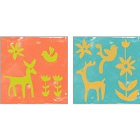 Framed 'Otomi Tile 2 Piece Art Print Set' border=