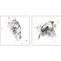 Framed 'Gestural Bird Study 2 Piece Art Print Set' border=