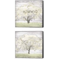 Framed 'Barn Tree 2 Piece Canvas Print Set' border=
