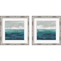 Framed 'Sea Foam Vista 2 Piece Framed Art Print Set' border=