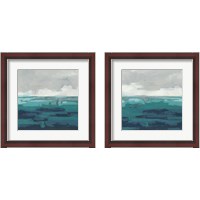 Framed 'Sea Foam Vista 2 Piece Framed Art Print Set' border=