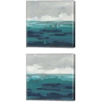 Framed 'Sea Foam Vista 2 Piece Canvas Print Set' border=