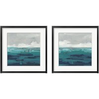 Framed 'Sea Foam Vista 2 Piece Framed Art Print Set' border=
