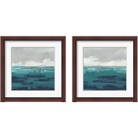 Framed 'Sea Foam Vista 2 Piece Framed Art Print Set' border=