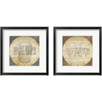 Framed 'Beverage O'Clock 2 Piece Framed Art Print Set' border=