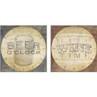 Framed 'Beverage O'Clock 2 Piece Art Print Set' border=