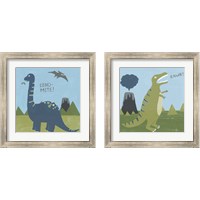 Framed 'Dino-mite 2 Piece Framed Art Print Set' border=