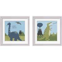 Framed 'Dino-mite 2 Piece Framed Art Print Set' border=