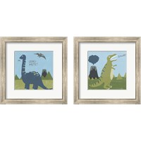 Framed 'Dino-mite 2 Piece Framed Art Print Set' border=