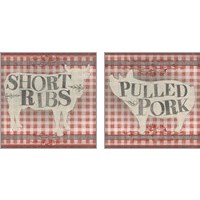 Framed 'Gingham BBQ 2 Piece Art Print Set' border=