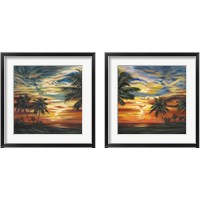 Framed 'Stunning Tropical Sunset 2 Piece Framed Art Print Set' border=