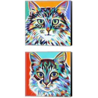 Framed 'Dramatic Cats 2 Piece Canvas Print Set' border=