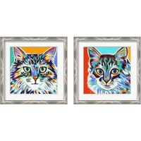 Framed 'Dramatic Cats 2 Piece Framed Art Print Set' border=