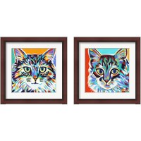 Framed 'Dramatic Cats 2 Piece Framed Art Print Set' border=