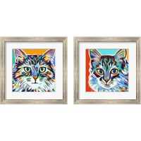 Framed 'Dramatic Cats 2 Piece Framed Art Print Set' border=