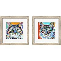 Framed 'Dramatic Cats 2 Piece Framed Art Print Set' border=