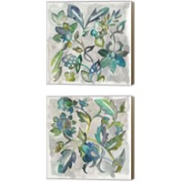 Framed 'Sapphire Vine 2 Piece Canvas Print Set' border=