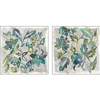 Framed 'Sapphire Vine 2 Piece Art Print Set' border=