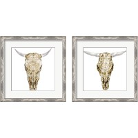 Framed 'Day of the Dead Skull Mount 2 Piece Framed Art Print Set' border=