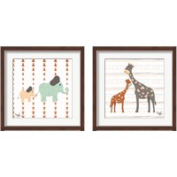 Framed 'Zoo Animals 2 Piece Framed Art Print Set' border=