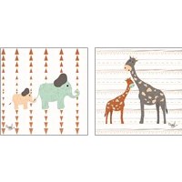 Framed 'Zoo Animals 2 Piece Art Print Set' border=