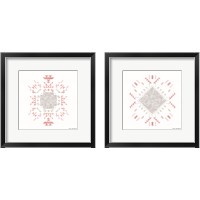 Framed Pink Aztec 2 Piece Framed Art Print Set