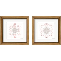 Framed 'Pink Aztec 2 Piece Framed Art Print Set' border=