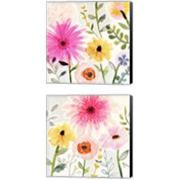 Framed 'Floral Pop 2 Piece Canvas Print Set' border=