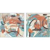 Framed 'Abstract Composition 2 Piece Art Print Set' border=