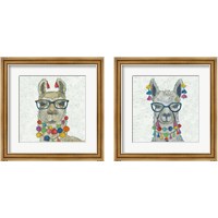 Framed Llama Love with Glasses 2 Piece Framed Art Print Set