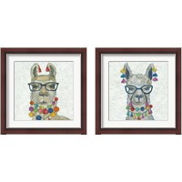 Framed Llama Love with Glasses 2 Piece Framed Art Print Set