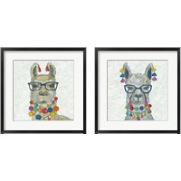 Framed Llama Love with Glasses 2 Piece Framed Art Print Set