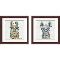 Framed Llama Love with Glasses 2 Piece Framed Art Print Set