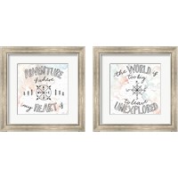 Framed 'World Traveler 2 Piece Framed Art Print Set' border=