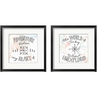 Framed 'World Traveler 2 Piece Framed Art Print Set' border=