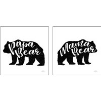 Framed 'Mama & Papa Bear 2 Piece Art Print Set' border=