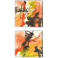 Framed Graffiti Orange 2 Piece Canvas Print Set