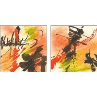 Framed Graffiti Orange 2 Piece Art Print Set