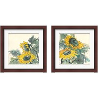Framed 'Sunflower  2 Piece Framed Art Print Set' border=