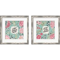 Framed 'Live in Bloom 2 Piece Framed Art Print Set' border=