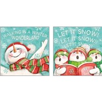 Framed 'Let it Snow Eyes Open 2 Piece Art Print Set' border=