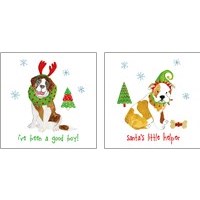 Framed 'Christmas Critters 2 Piece Art Print Set' border=